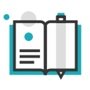 icono de libro y lápiz
